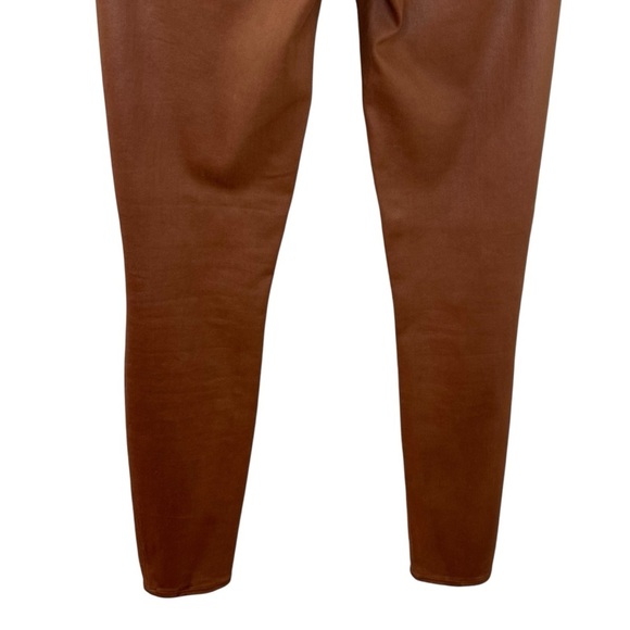 Agolde “Jyothi” Coated Cognac, High Waist, Split Ankle Skinny Jeans, Size 24 Tan - Picture 11 of 15